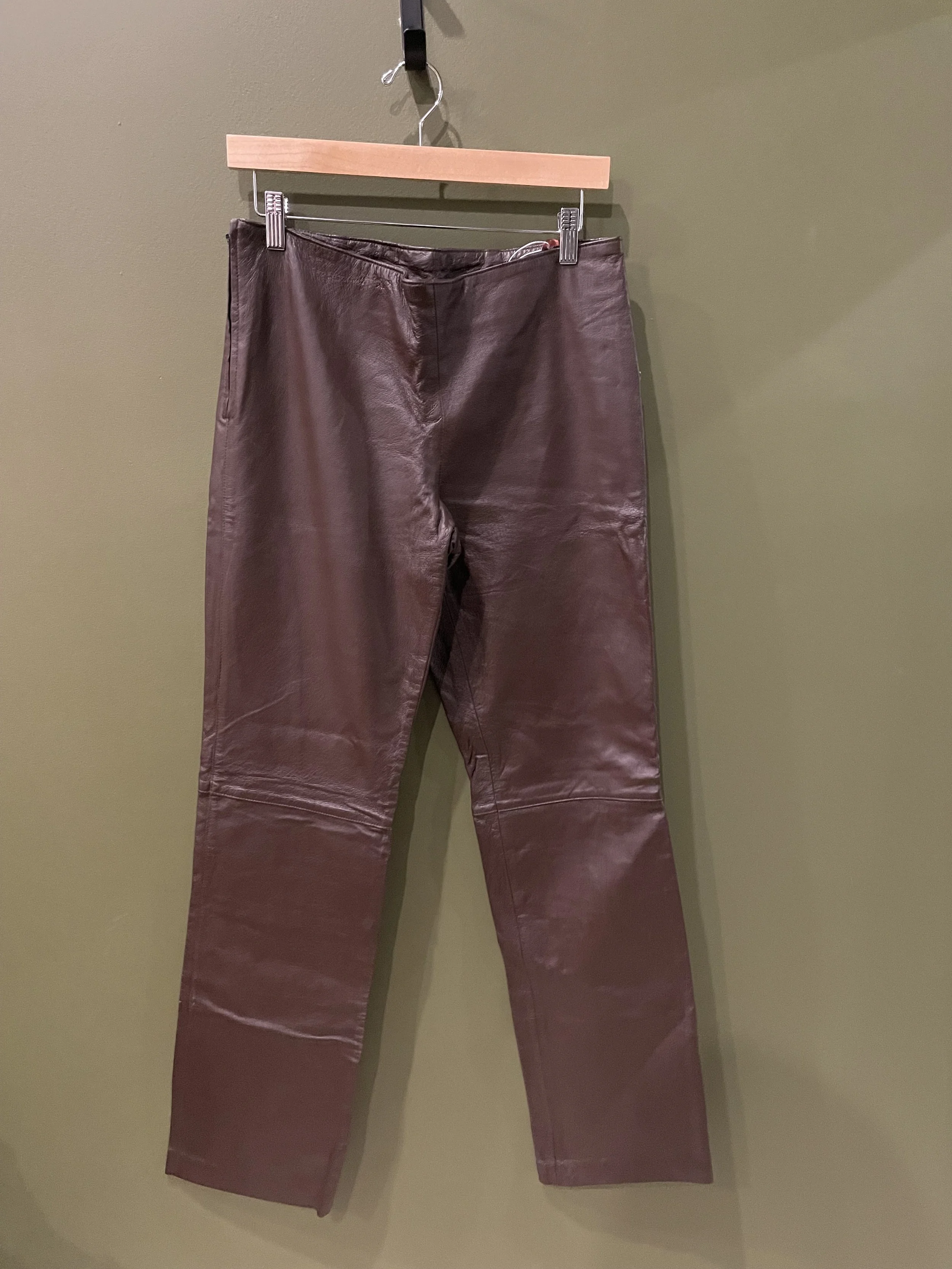 Classic Brown Leather Pants in size 10