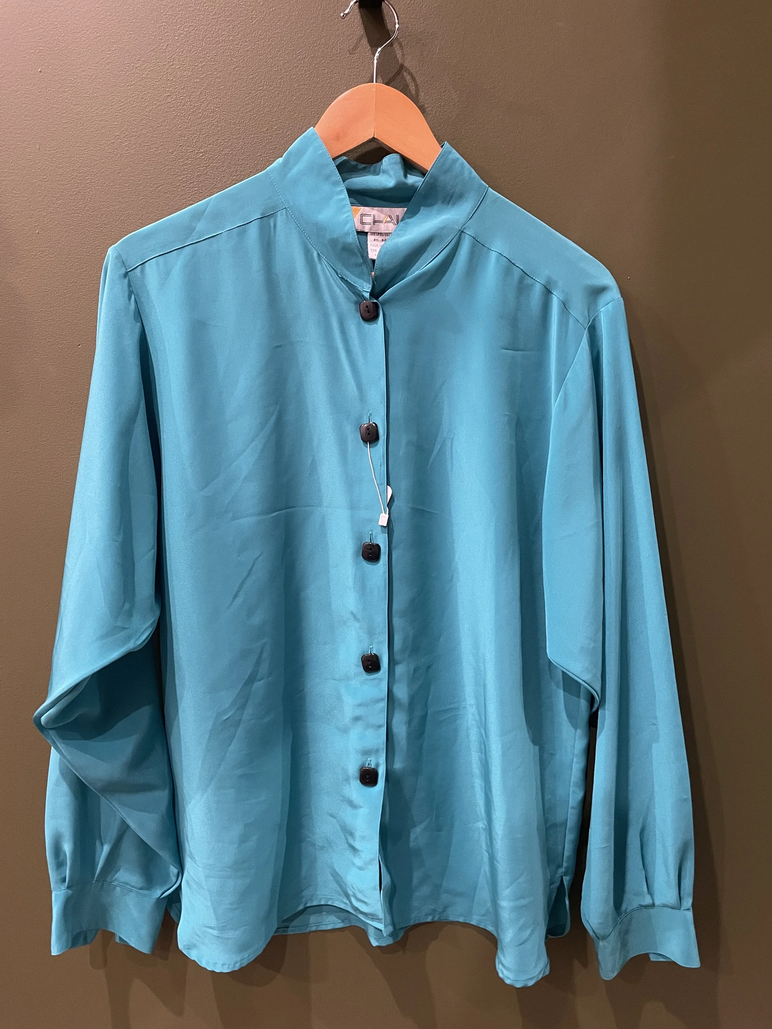 Vintage Turquoise Elegance Button-Down Shirt