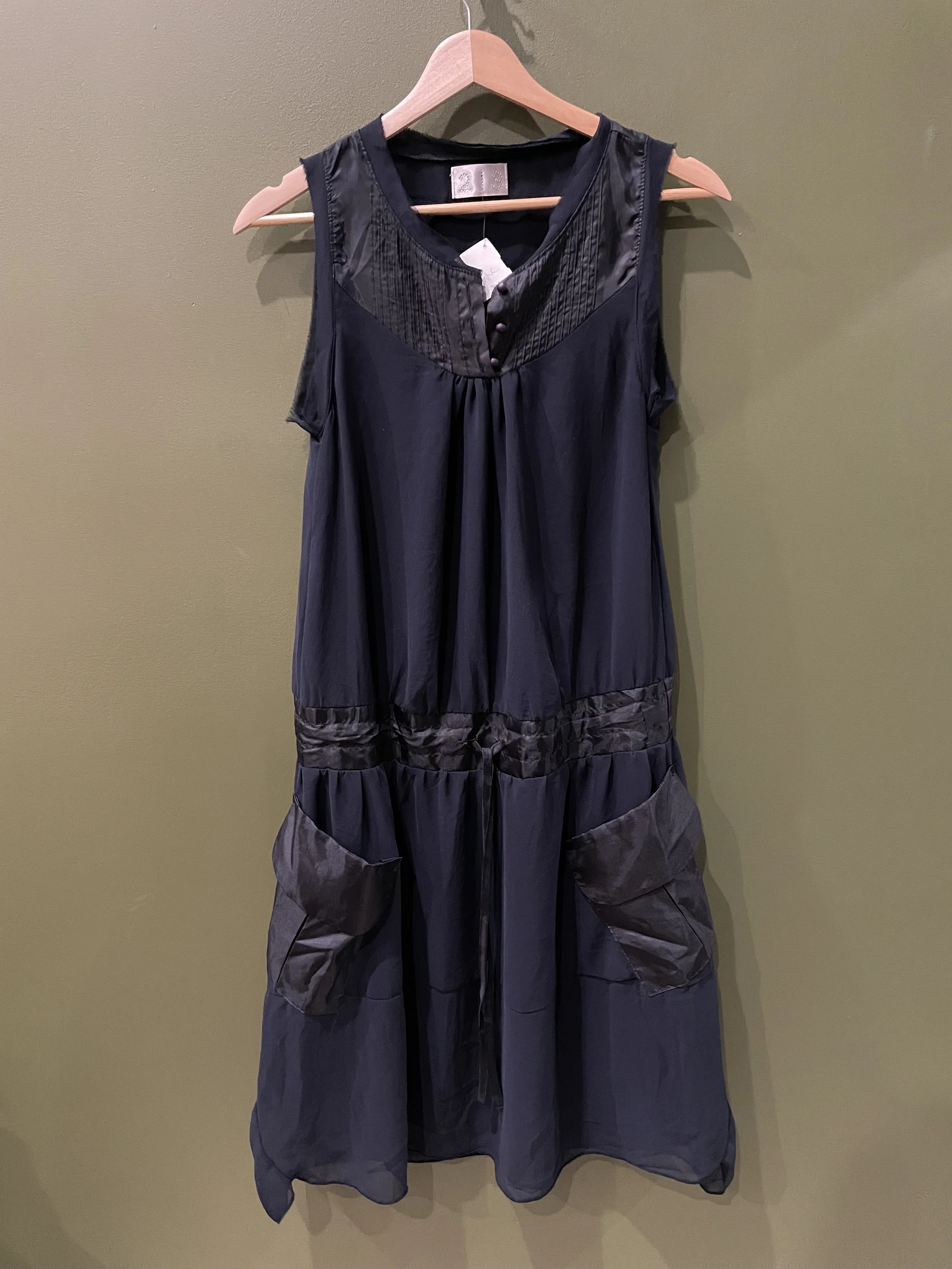 Navy Tux Tunic Dress in a size S