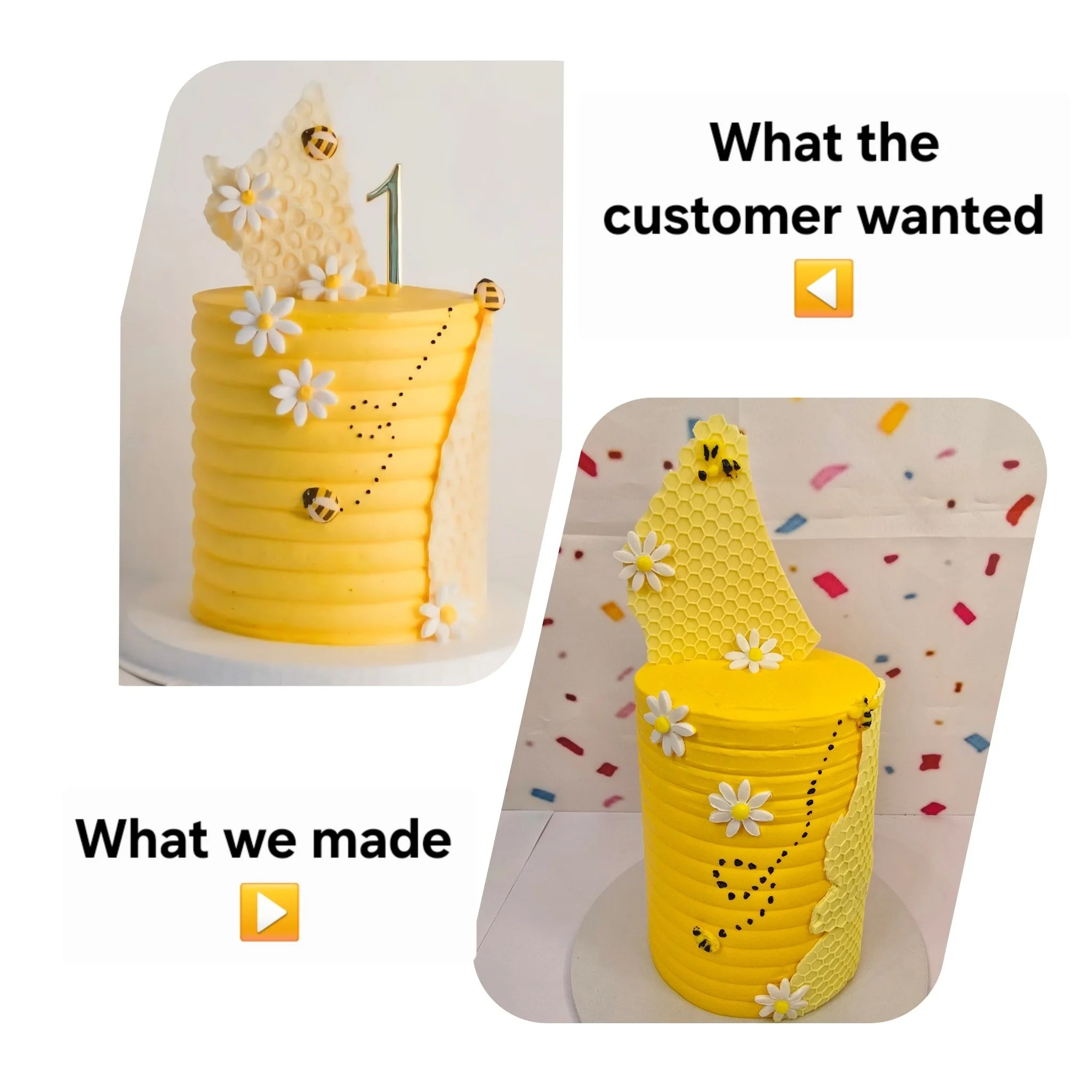 A customer asked for a Bee cake for her baby shower. 

Here is what she asked for and what we made 💛🐝

#laurettastastytreats #brownies #brisbanebakers #customcakes #brisbanebaker #chunkycookies #cupcakes