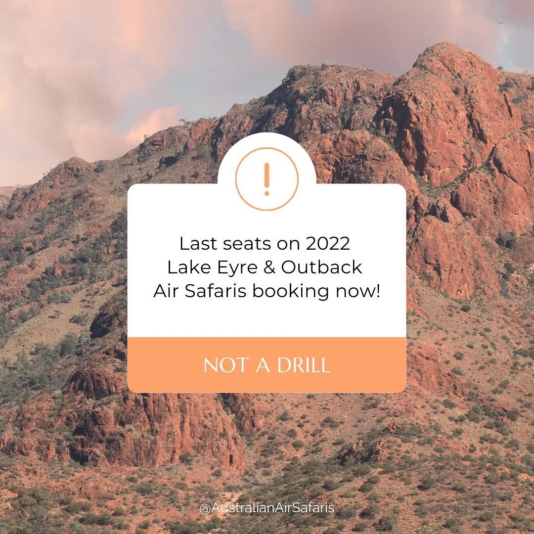 In case you were thinking about it, this is your friendly reminder that there are now only 9 spots left for this year! 

Yeap, this is NOT a drill. If you want to secure one of the last remaining tickets on our 2022 Lake Eyre - Kati Thanda Outback Ai