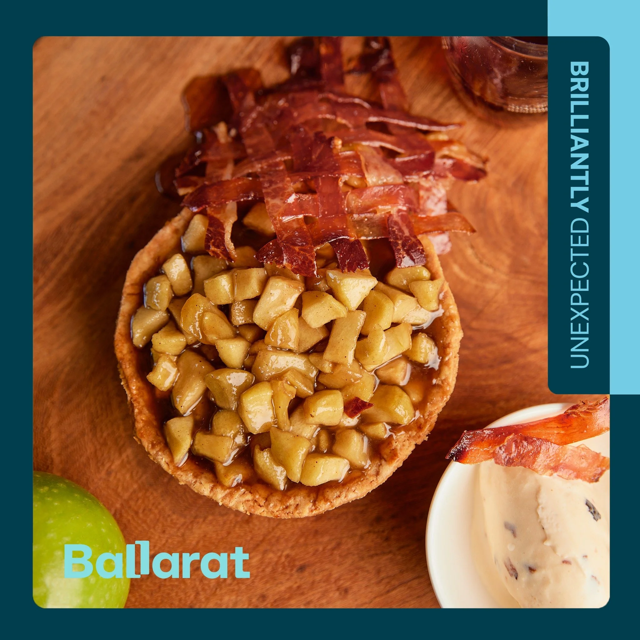 Ballarat's Best Pie Competition is back again! 

This year we're excited to announce that our 'Apple Sty Pie' is in the running!

A warm apple pie laced with maple in a bacon fat shortcrust pastry, topped with maple candied bacon and served with a cr