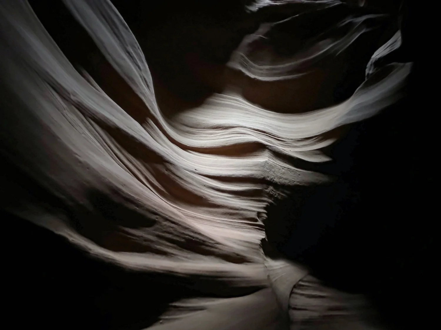 Light falling through a narrow canyon