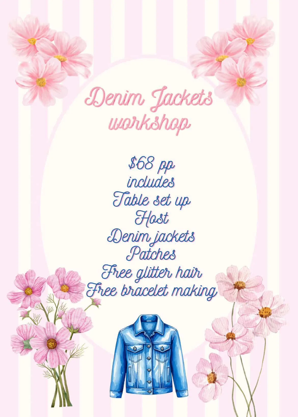 Denim jackets workshop party