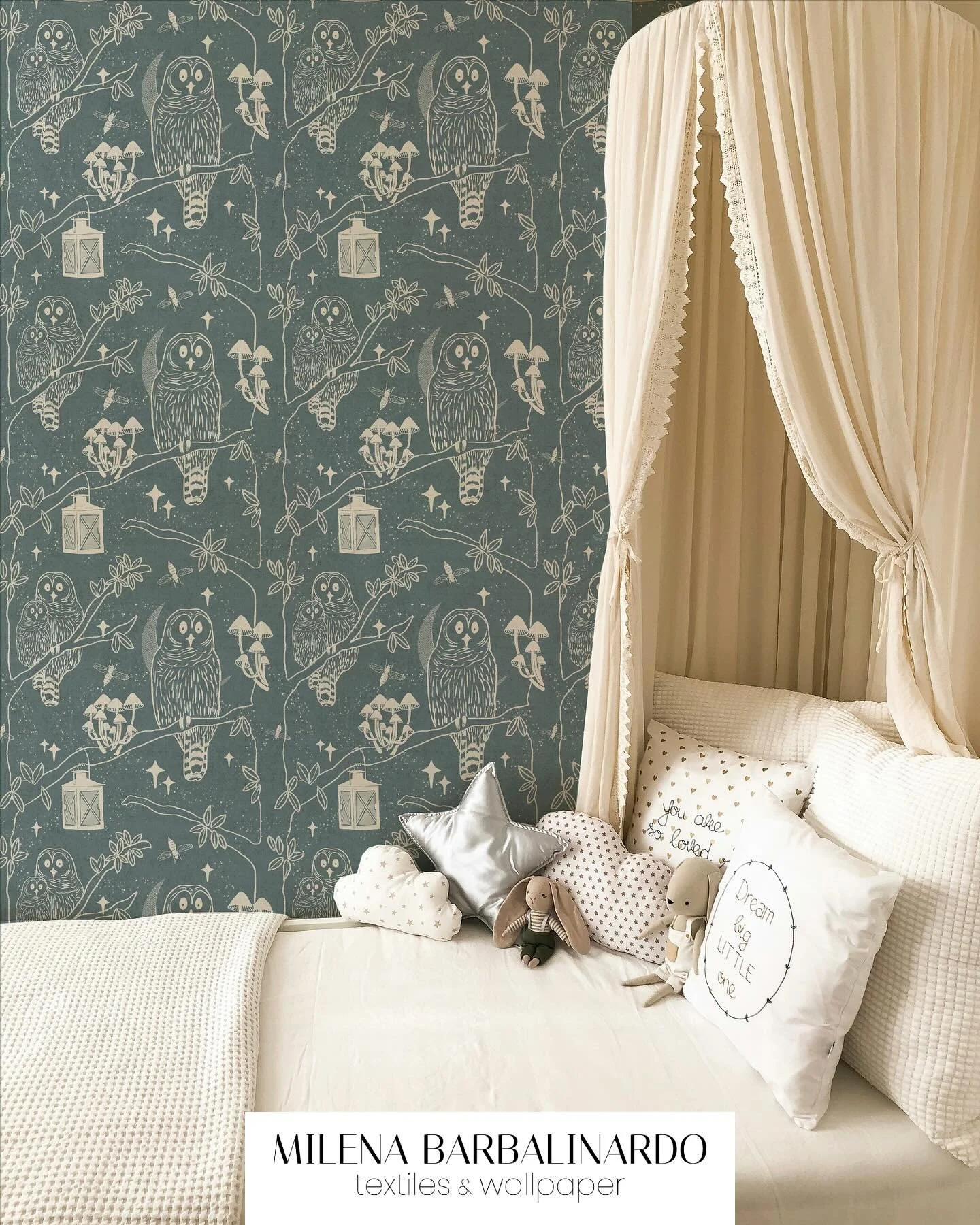 I&rsquo;m a bit late with my entry for the #patternprintober prompt Whimsical, by @cecilia__pettersson @sabinawgustrin. 
For this one, I imagined something that could live in a child&rsquo;s room, playful and a little dreamlike.
 I&rsquo;m currently 