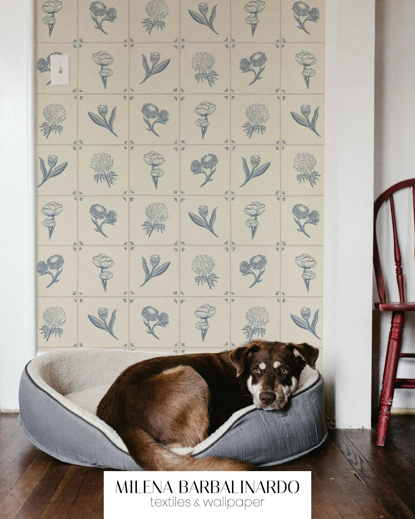 This is my entry for the Deft Tiles @spoonflower design challenge. 

It started from the idea of a classic Delft tile wall, but imagined for real, lived-in interiors rather than a museum setting.
I kept the traditional tile grid and delicate line wor