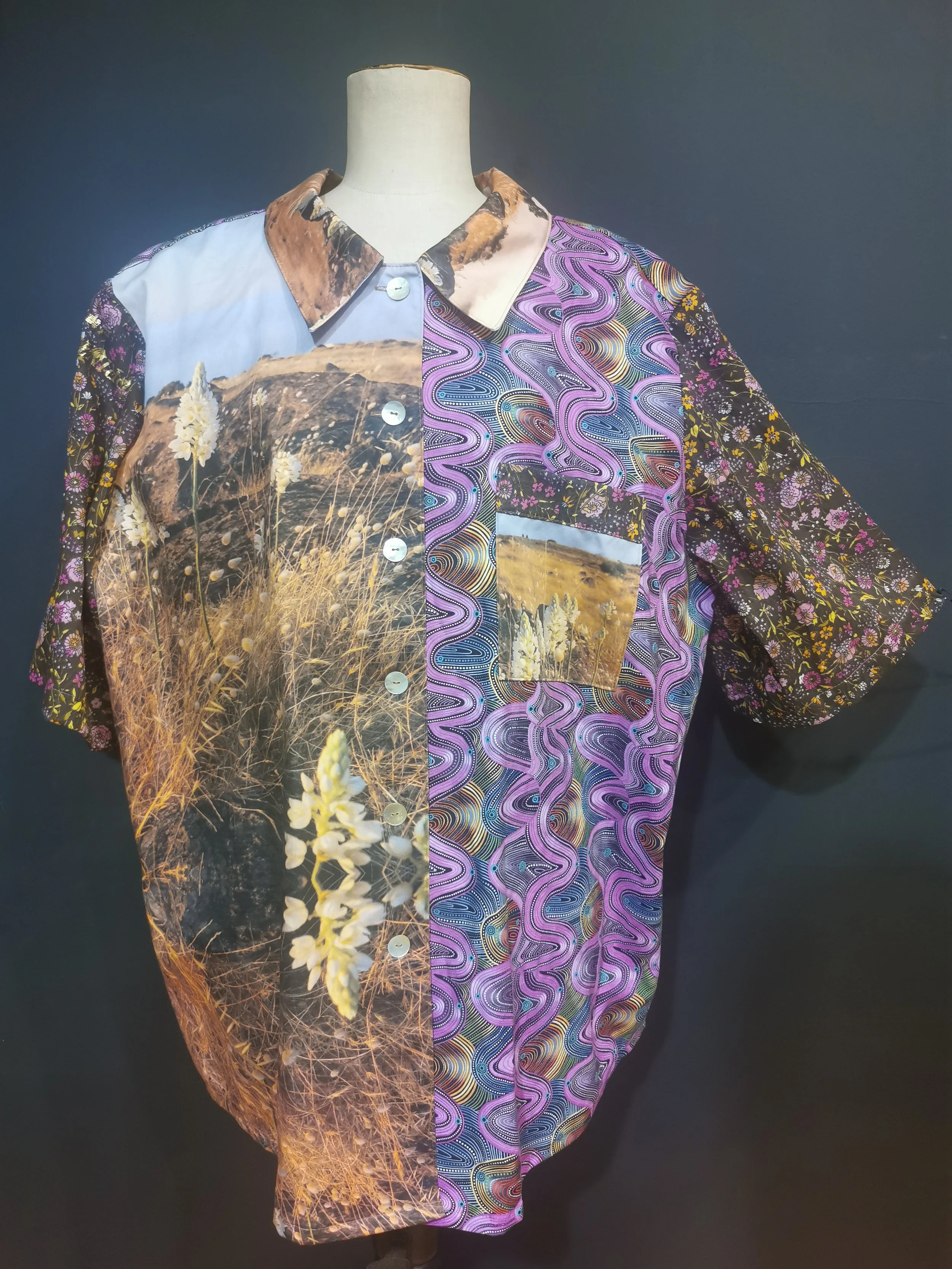 Above the Fog - Collage Button-up Shirt - XXLarge