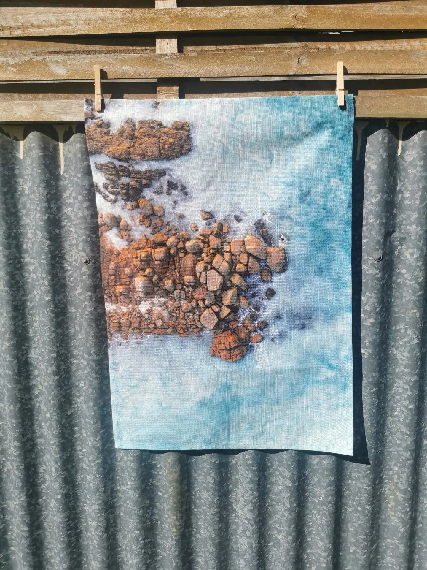 All of the 20 images I chose from the multitude of amazing South Australian nature photos by Matt Dodd -  printed on quality cotton/linen fabric in Melbourne, then cut and sewn by me in Port Lincoln. A very Australian made product - teatowels for gif