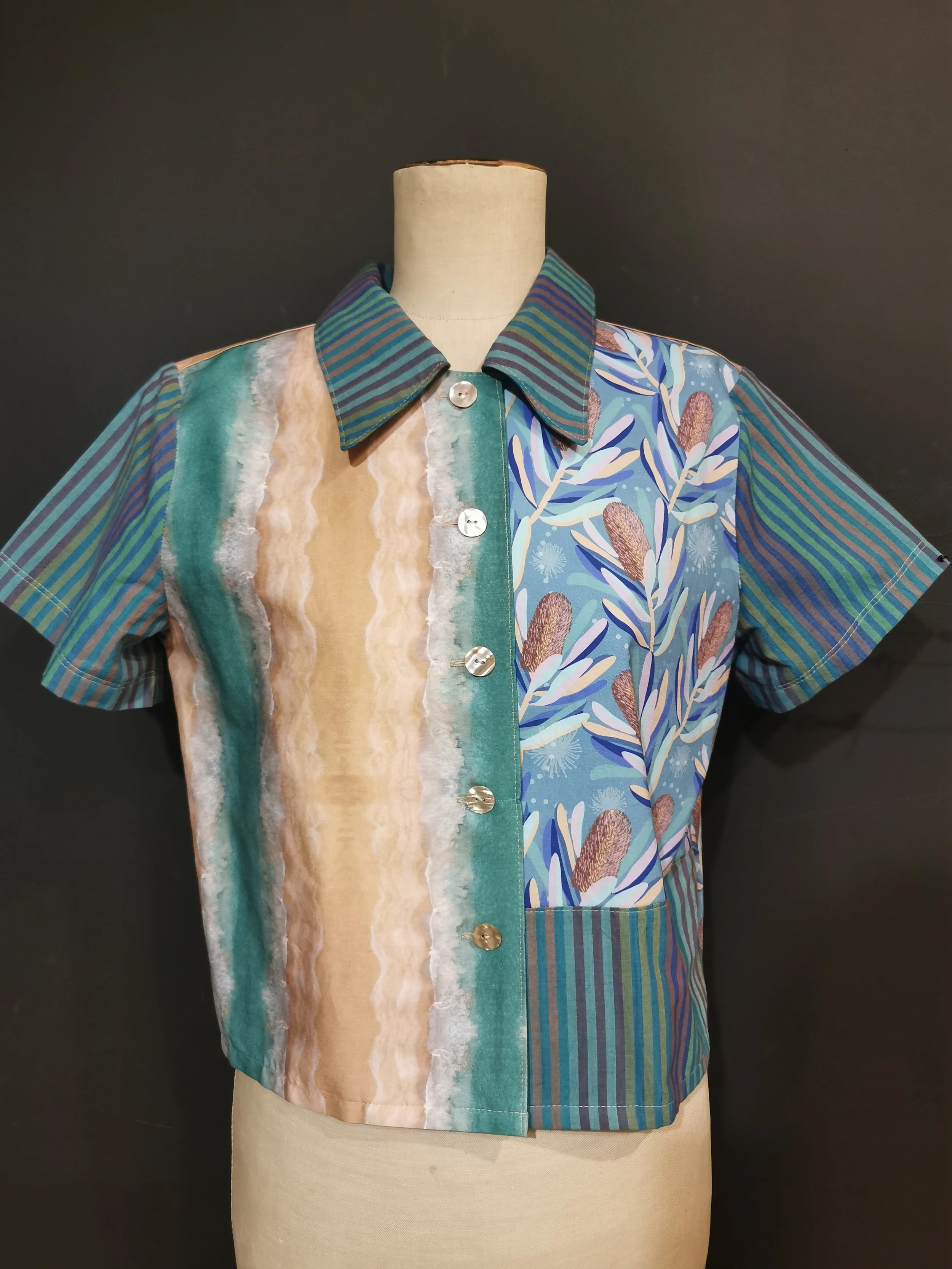 Greenly - Collage Button-up Shirt - Small