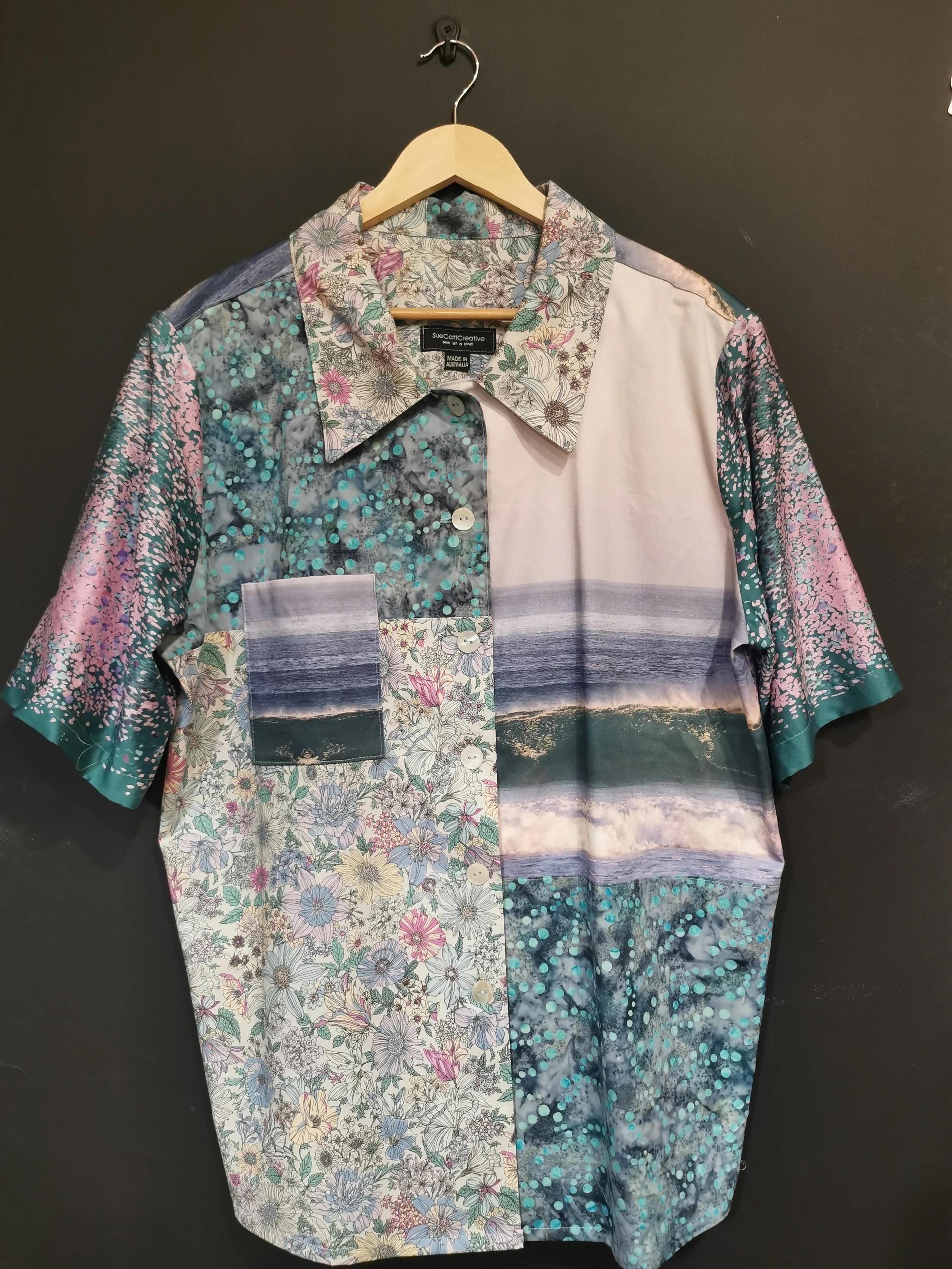 Freight Train - Collage Button-up Shirt - Large