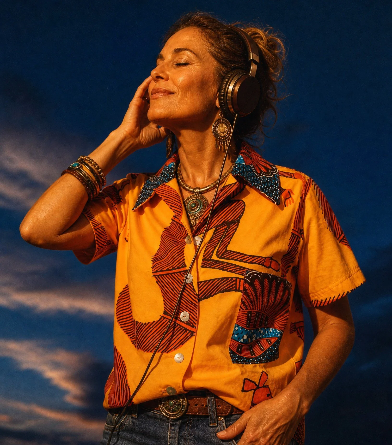 Global Harmony Button-Up Shirt - Serpent - XS