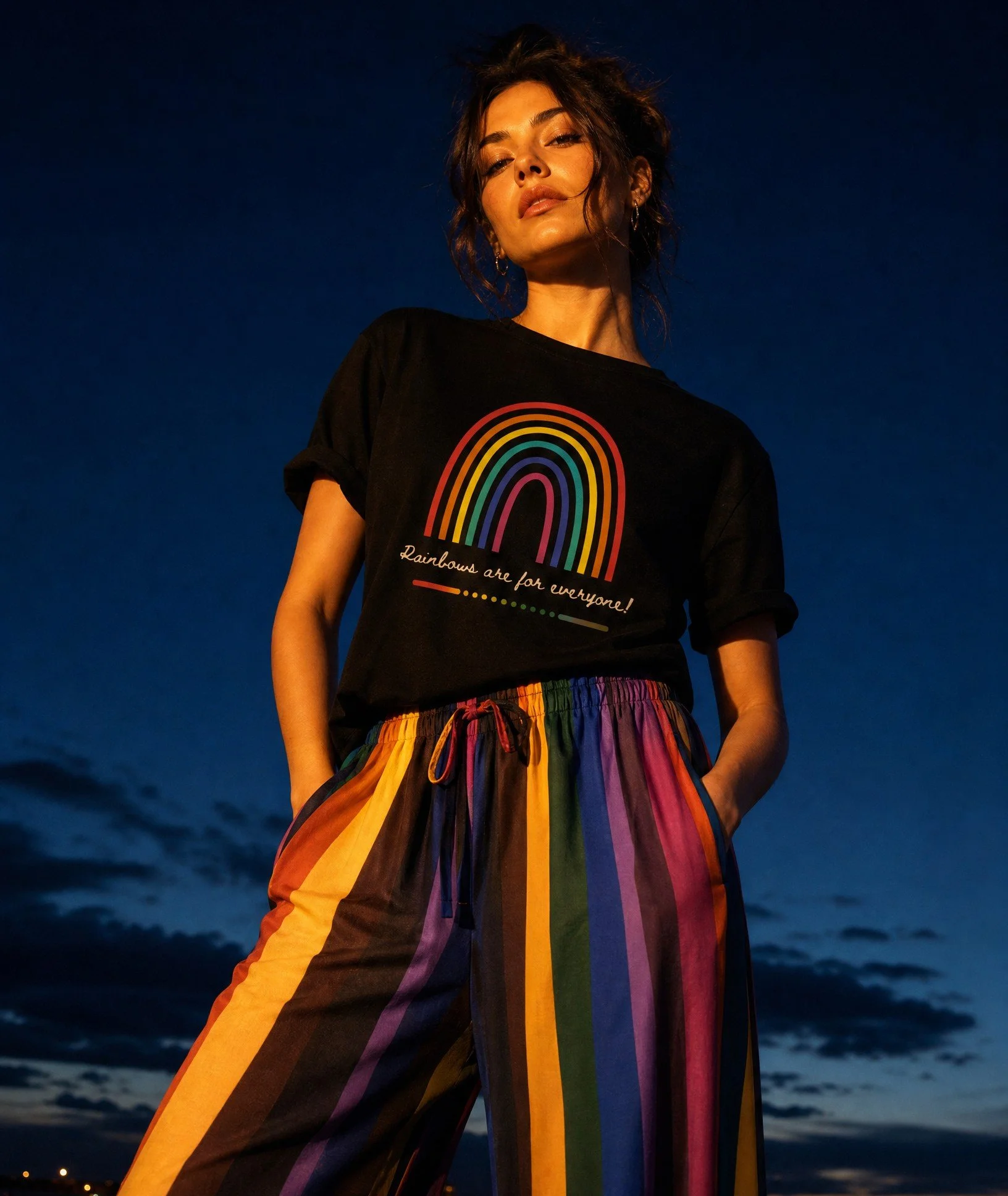 'Rainbows are for Everyone' t-shirt - black