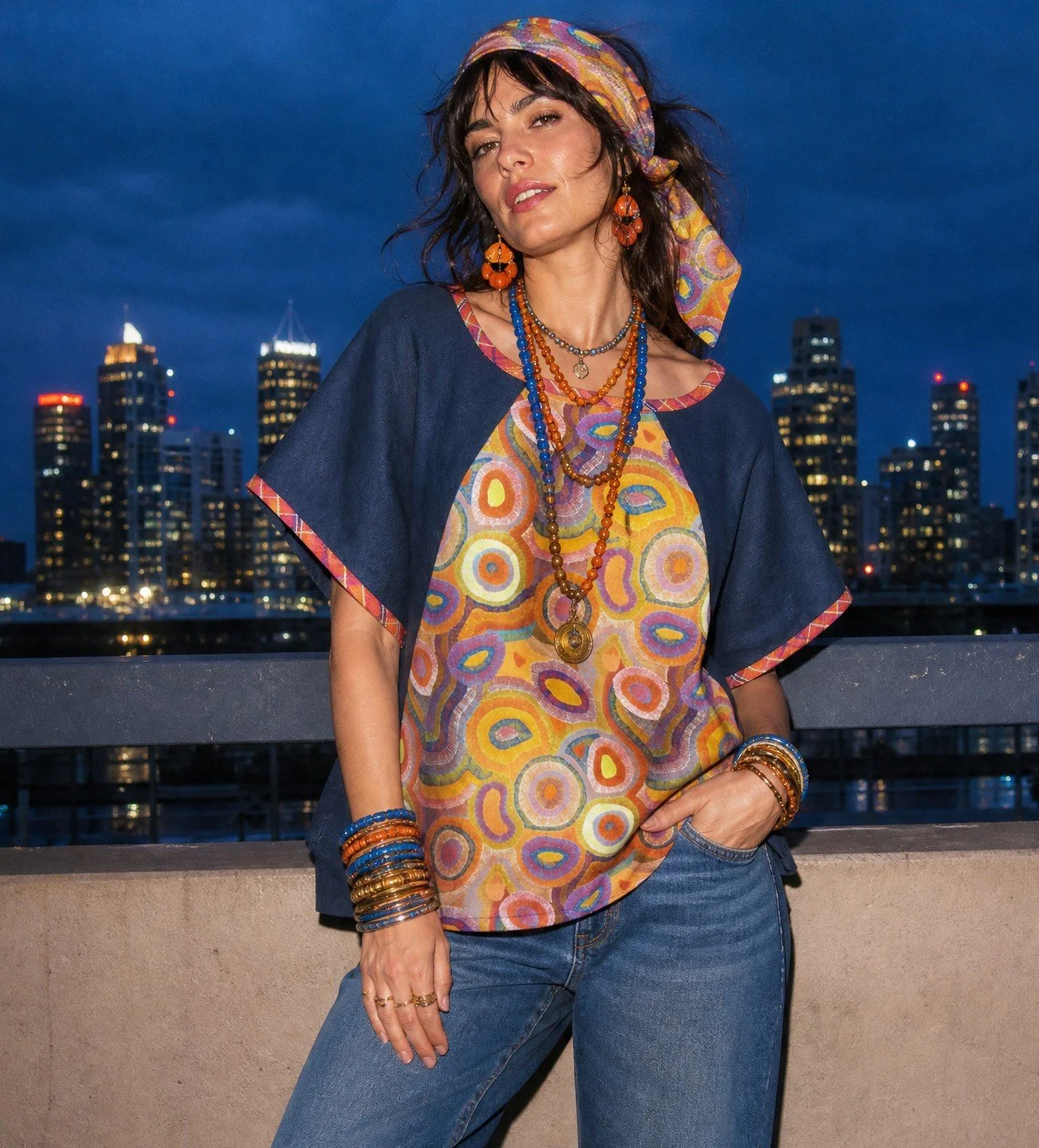 Troika Top - Navy/aboriginal - XL Sample