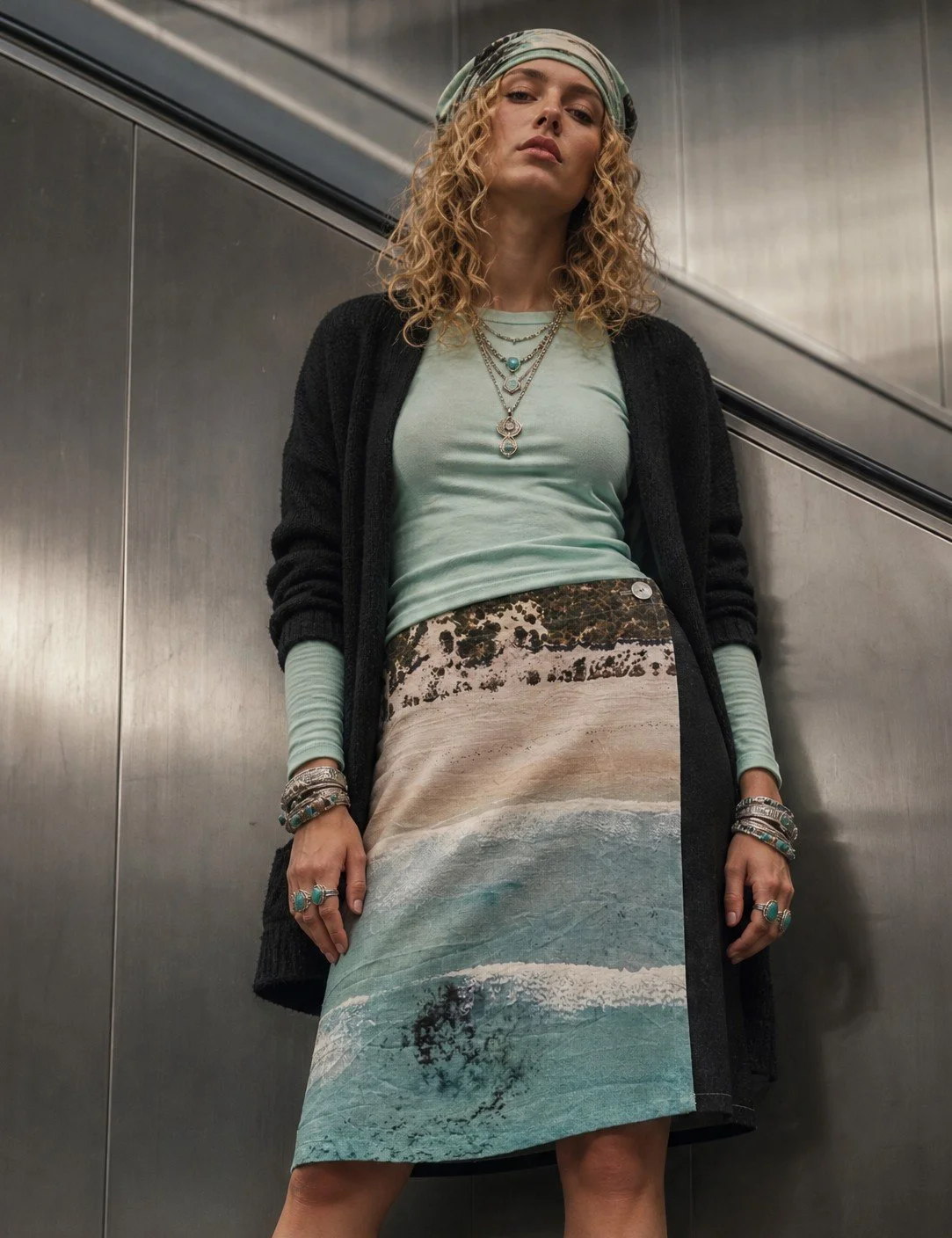 Fishery Lines - Wrap Skirt - L