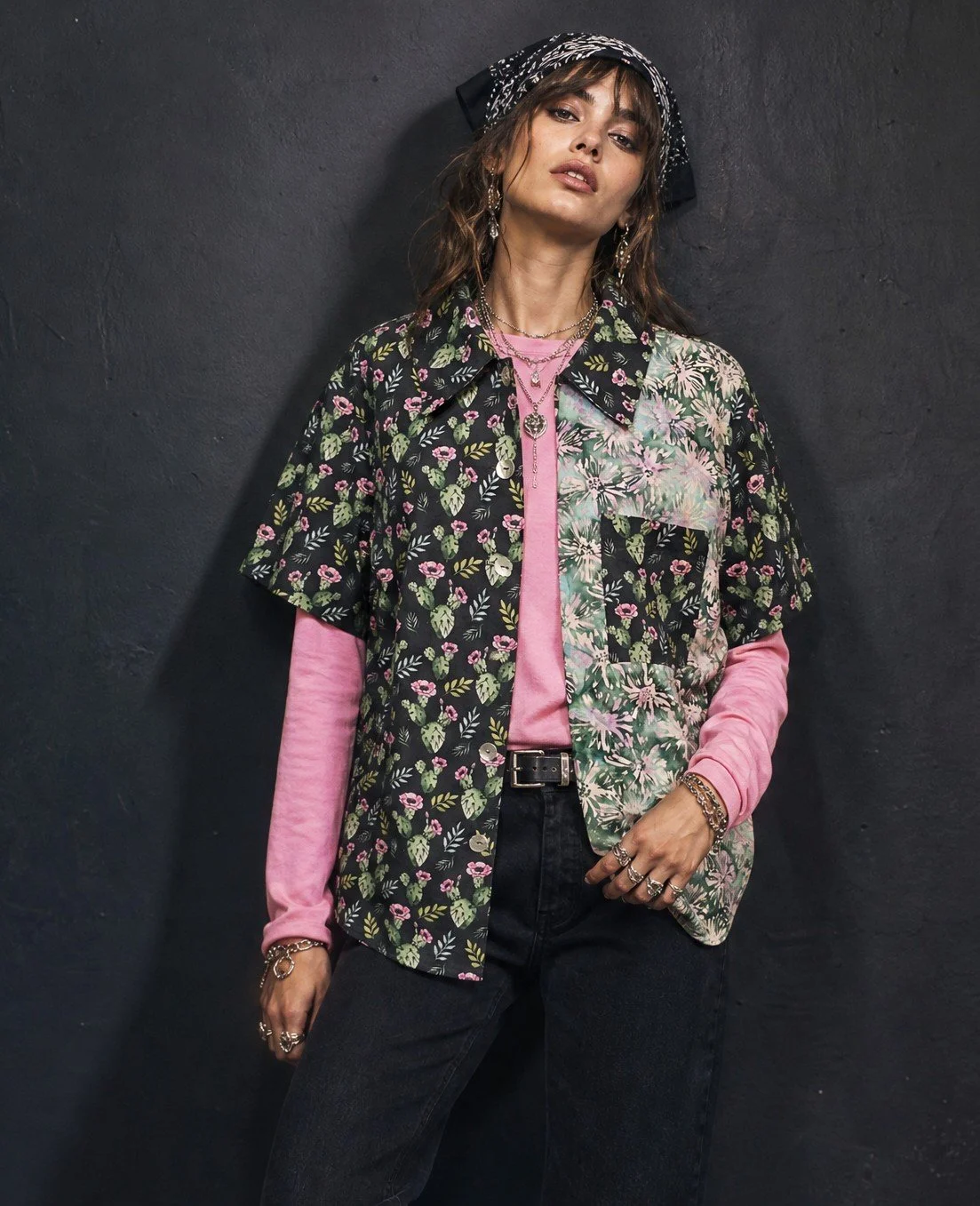 Global Harmony Button-Up Shirt - Cactus - M