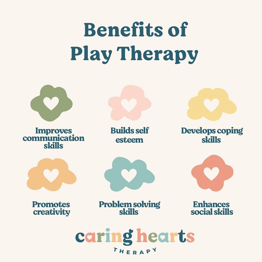 Unlock the power of play! 🧸✨Play therapy isn&rsquo;t just fun, it&rsquo;s transformative. Here&rsquo;s six benefits of play therapy:

✨ Improves communication skills 
✨Builds self-esteem 
✨Promotes problem-solving skills 
✨Develops coping skills
✨Fo