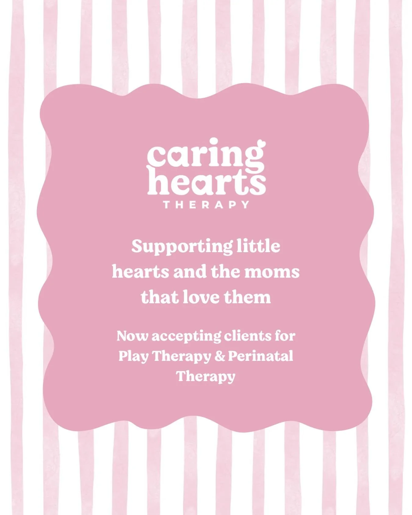 Supporting little hearts and the moms who love them. 🩷🧸

Now accepting new clients for Play Therapy and Perinatal Therapy 🤍

Whether you&rsquo;re seeking support for your child or for yourself through the many demands of motherhood, we&rsquo;re he