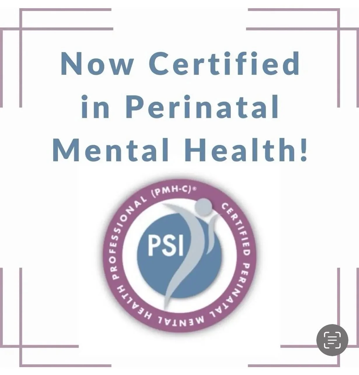 I am thrilled to announce I am now a certified perinatal mental health therapist (PMH-C)! In addition to my work as a Registered Play Therapist, I am excited to expand my work with individuals who are pregnant, postpartum, or dealing with infertility