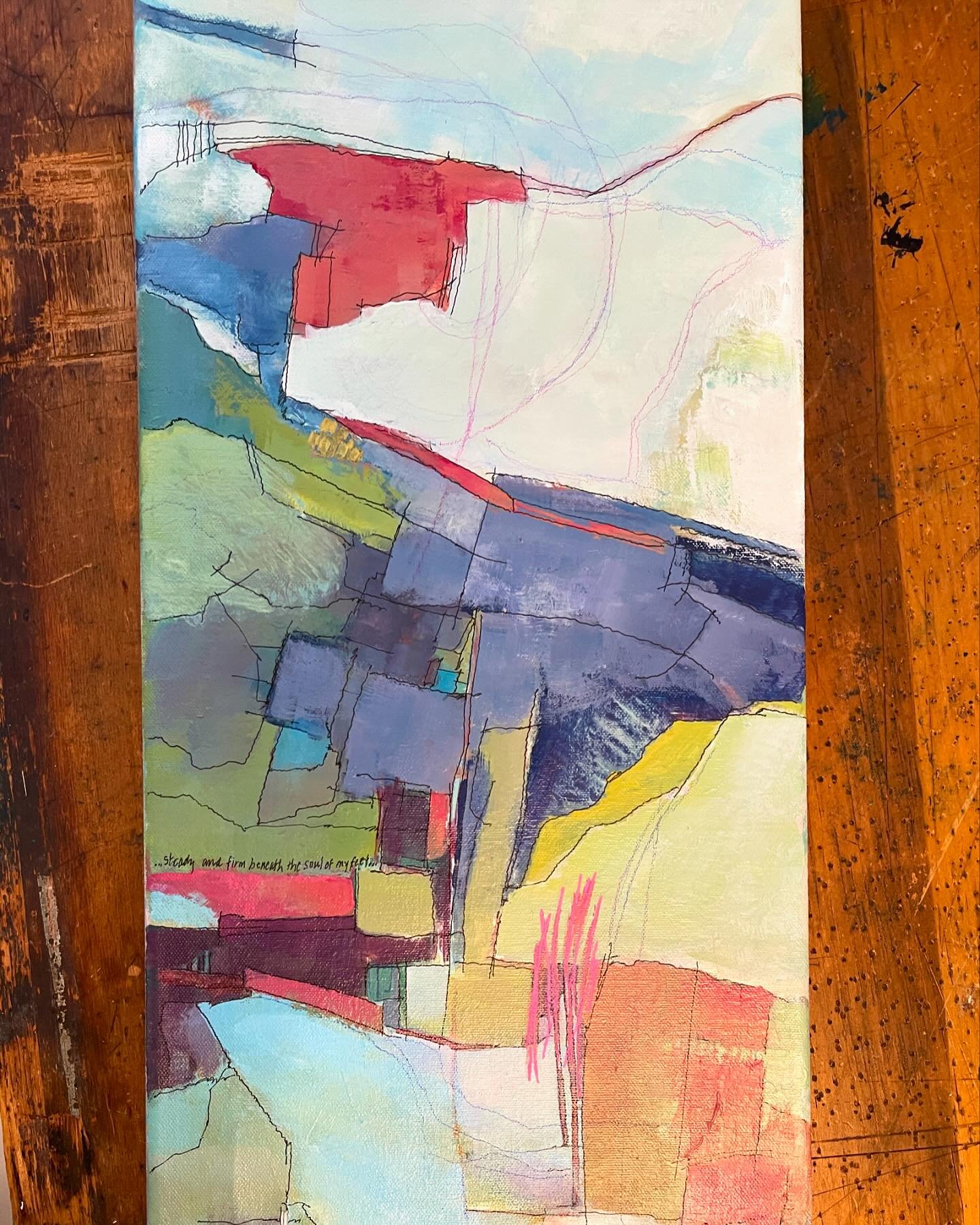 &hellip;.titled &ldquo;Step Aside&rdquo; 10x20&rdquo;&hellip;another reworked piece &hellip;always fun to let loose and see where things go, try a new direction&hellip;with no plan, no expectations. 
#artplay #colourfulart #colourfulabstract #colling