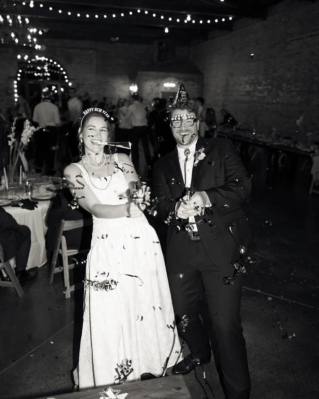 happy new year 🥳🍾🎉

Ellen &amp; Graeme eloped on NYE and wanted to have an ode to that at their reception! Their guests loved the confetti poppers and the hats. Such a fun twist to their reception! 

vendors:
planner: @langleyeverafter
venue: @smi