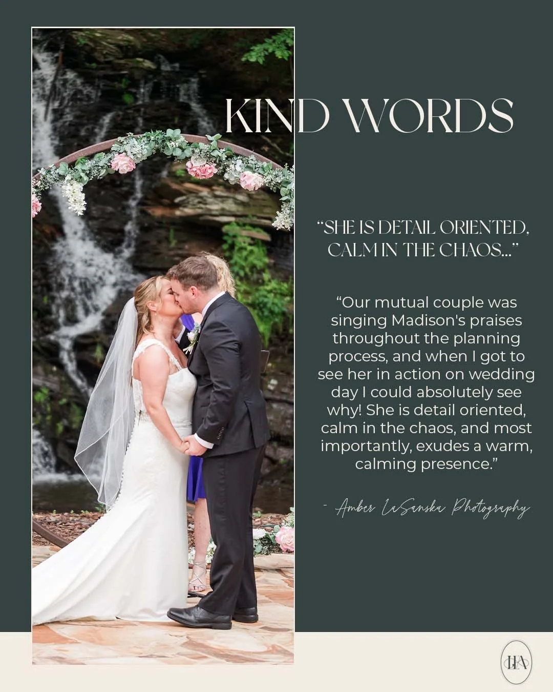 Hearing feedback like this from fellow vendors, means more than they could ever know! 

Above all, we desire to serve our couples AND our fellow vendors well. If that is completed, we consider it a job well done! 🤍

Thank you, Amber, for these sweet