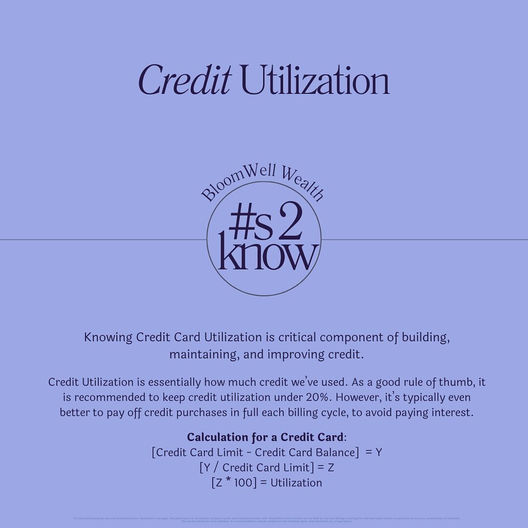 Do you know what your credit utilization rate is? 🤔 
Credit utilization is essentially how much credit we&rsquo;ve used. It can help us build, maintain, and improve our credit.
✨
Part of having the freedom to do whatever you like, is having a strong