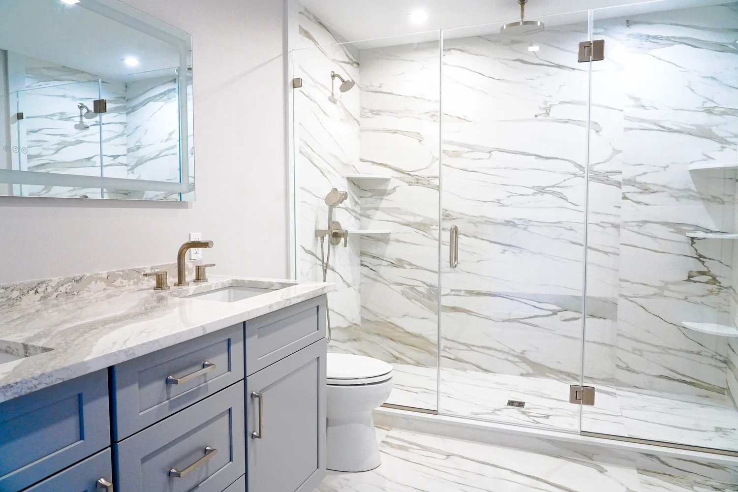 Marble Bathroom & Double Vanity