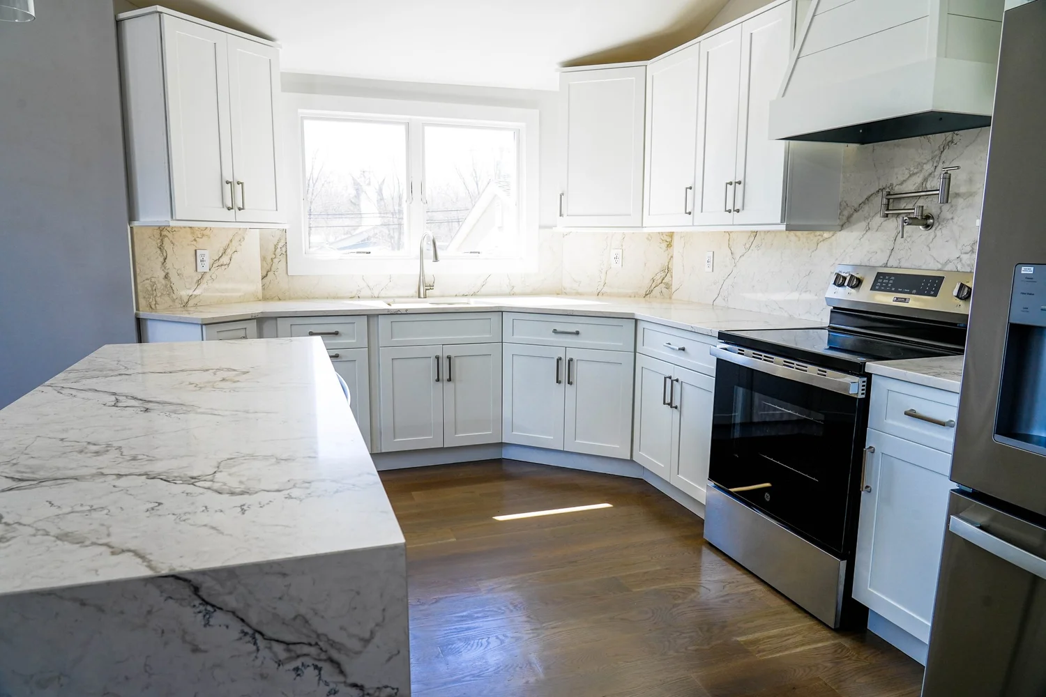 White Kitchen & Island — photograph 2
