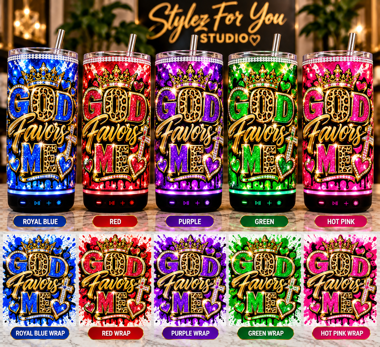 'God Favors Me' LED Tumbler