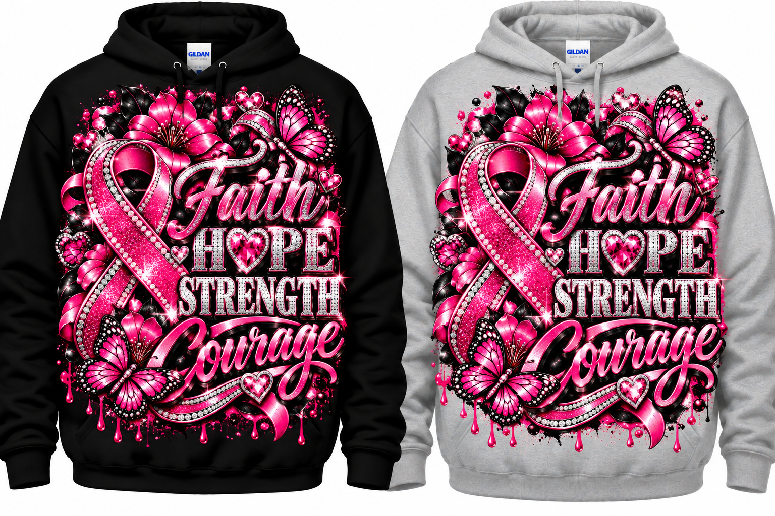 Empowerment Hoodie - Faith, Hope, Strength, Courage