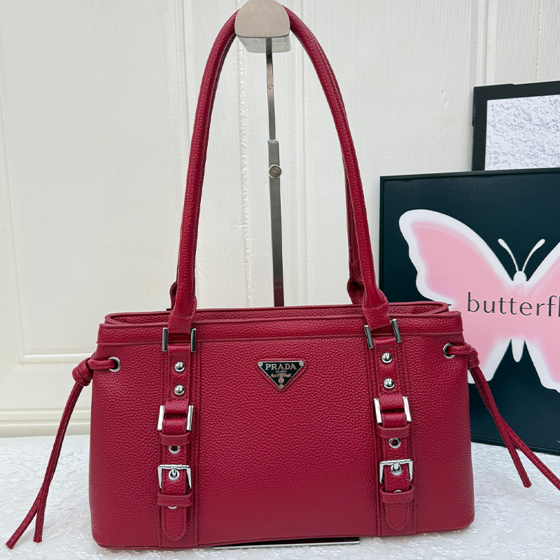 Daily Letters Patchwork Bags - Red, Black, and Gray