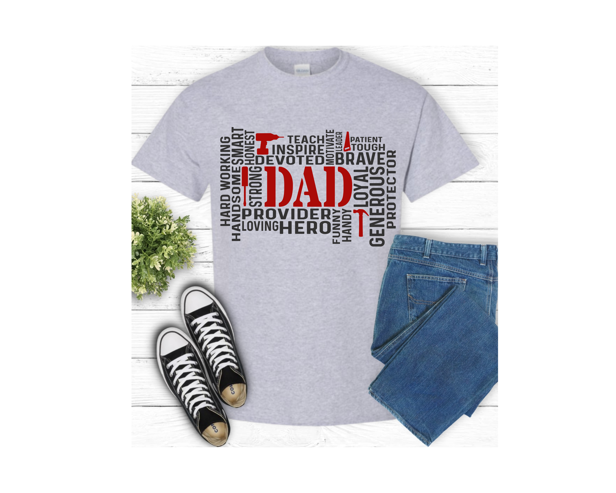 DAD Word Cloud Graphic Tee