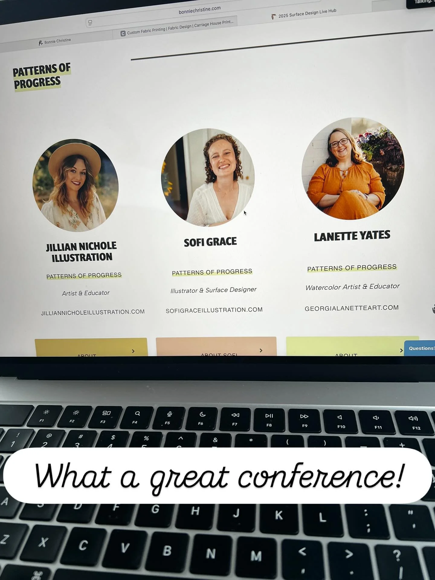 This was my first time attending #surfacedesignlive virtual conference & it was great!  @bonniechristine had an amazing lineup of amazing presenters!  Also, thank you so much for asking me to share a little bit about my story. Such an honor!! I a