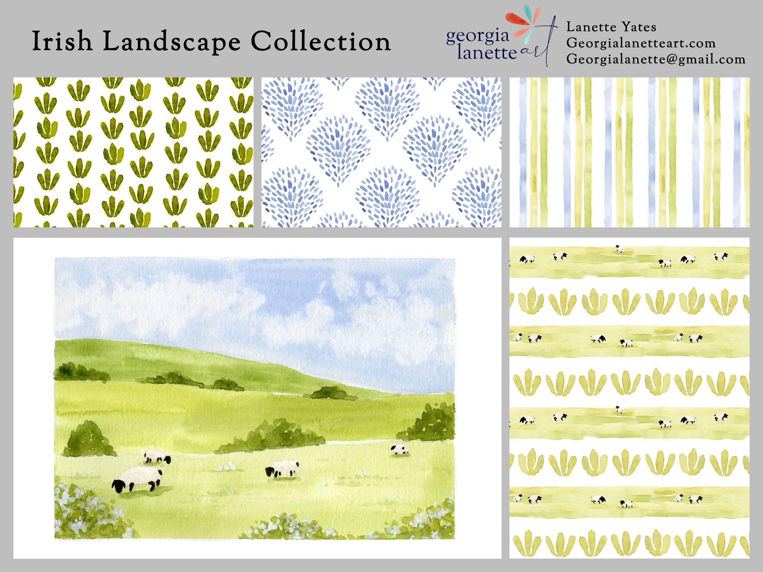 Irish Landscape Collection by Georgia Lanette Art available for licensing