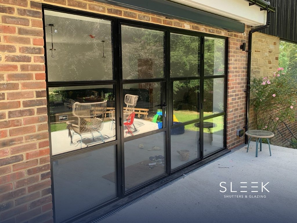 Heritage patio doors supplied and installed by Sleek Glazing