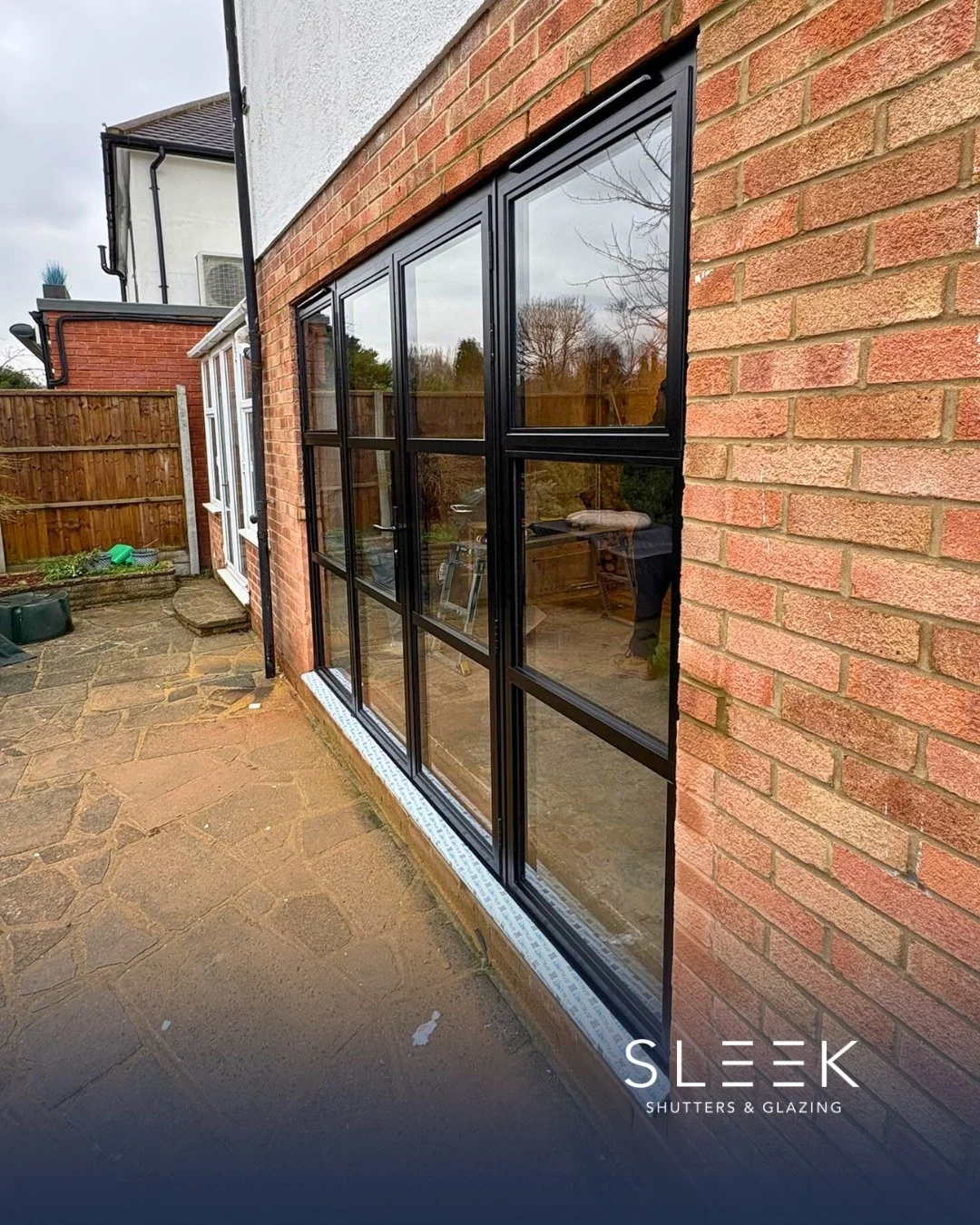 Newly installed heritage style patio doors for a home in Tunbridge Wells by Sleek Shutters and Glazing