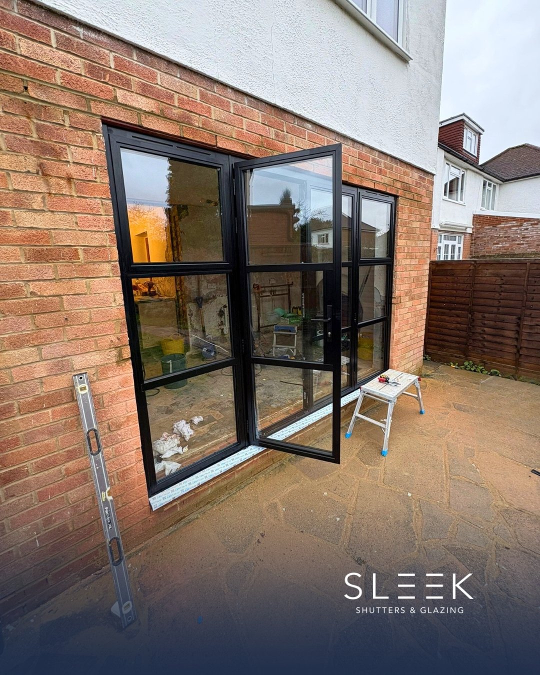 Newly installed heritage style patio doors for a home in Tunbridge Wells by Sleek Shutters and Glazing