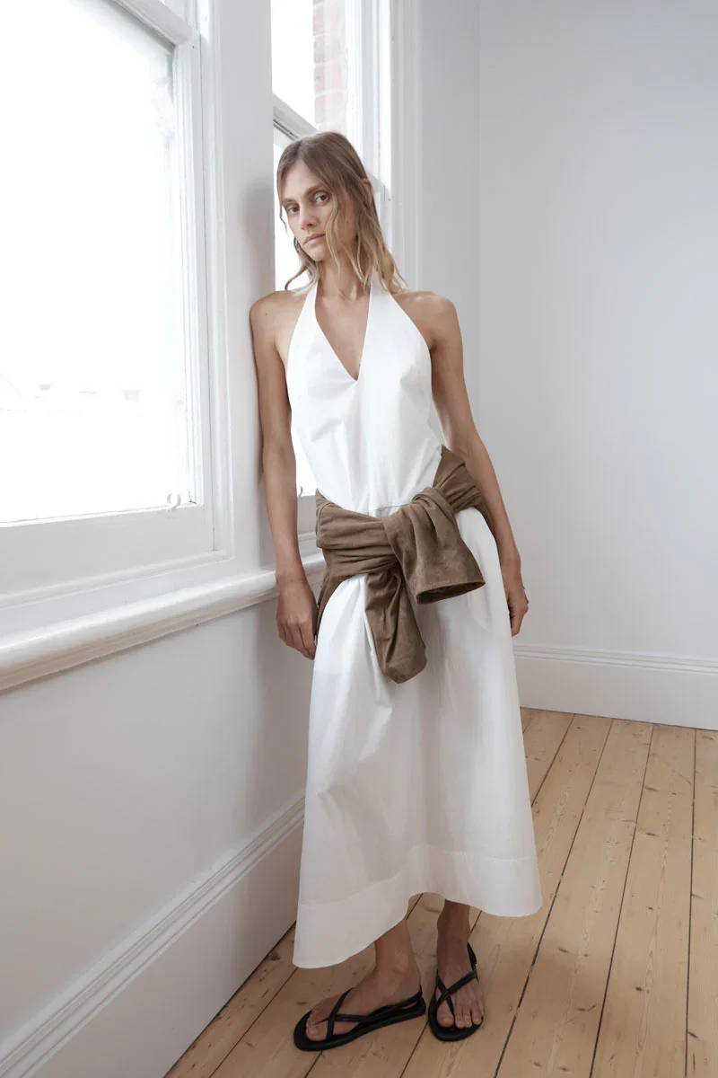 St. Agni Halter Plunge Dress