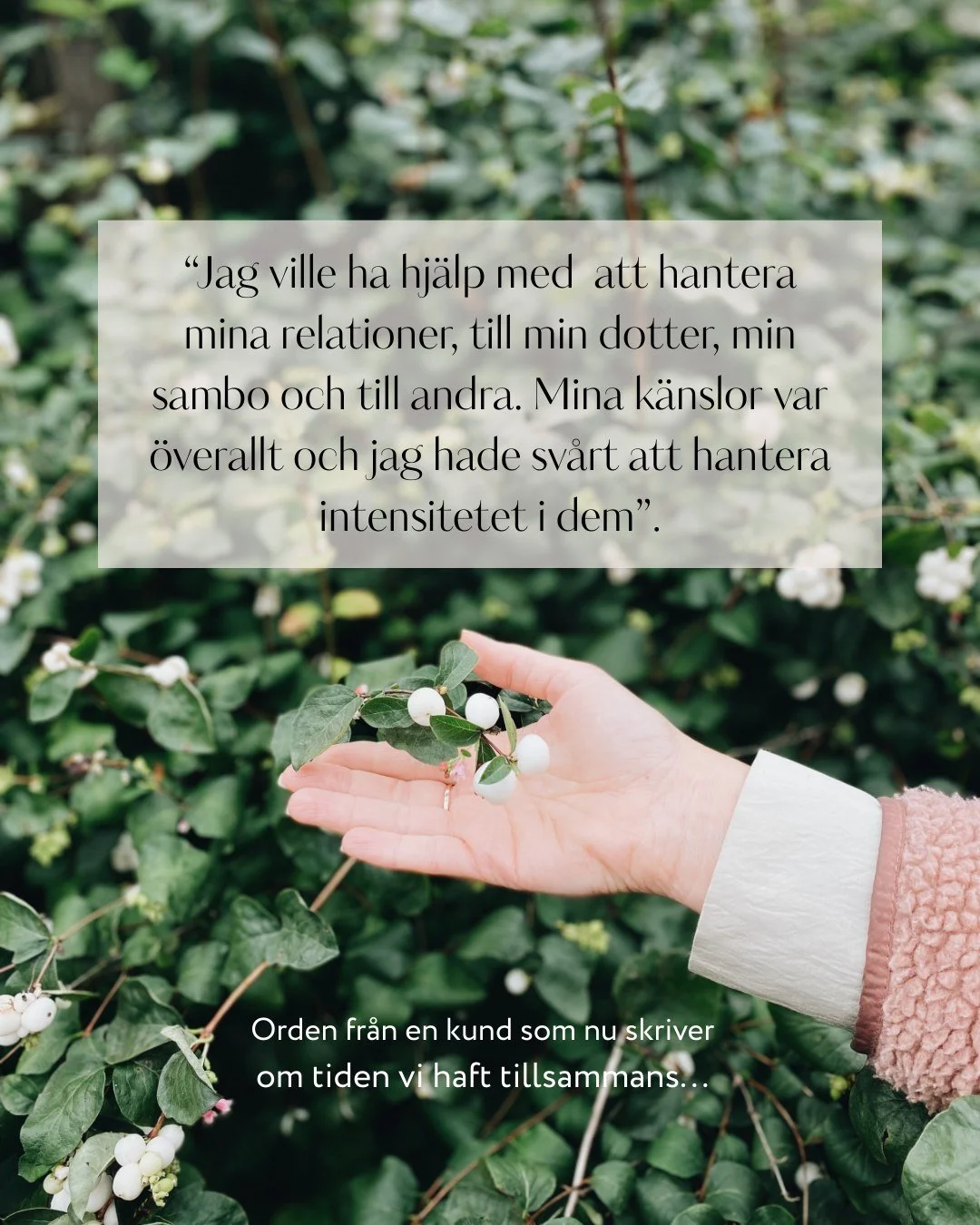 Och d&auml;r kom det igen. 💖🙏

V&auml;rldens finaste ord om hur den h&auml;r tiden f&ouml;r&auml;ndrat livet, mjukat upp relationer, l&auml;kt delar av det inre som g&ouml;r att hon idag &auml;r lugnare i sig sj&auml;lv, v&aring;gar mer, tar sig ti