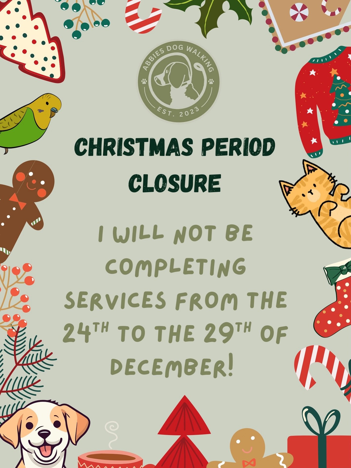 I feel like now is close enough to Christmas to put out a reminder of our Christmas closure dates that we announced back in May! 

This means our last official working day will be the 23rd and we will return on the 30th - understandably you will all 