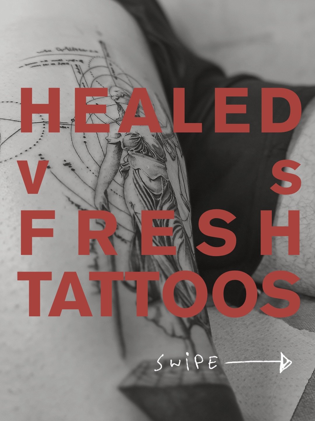 HEALED vs FRESH tattoo process with my long term client Jonny.

Made these conceptual tattoo pieces over 2 days back to back (and Jonny didn&rsquo;t flinch once). I did freehand some large tattoos on his knees back to back a few years ago! He didn&rs
