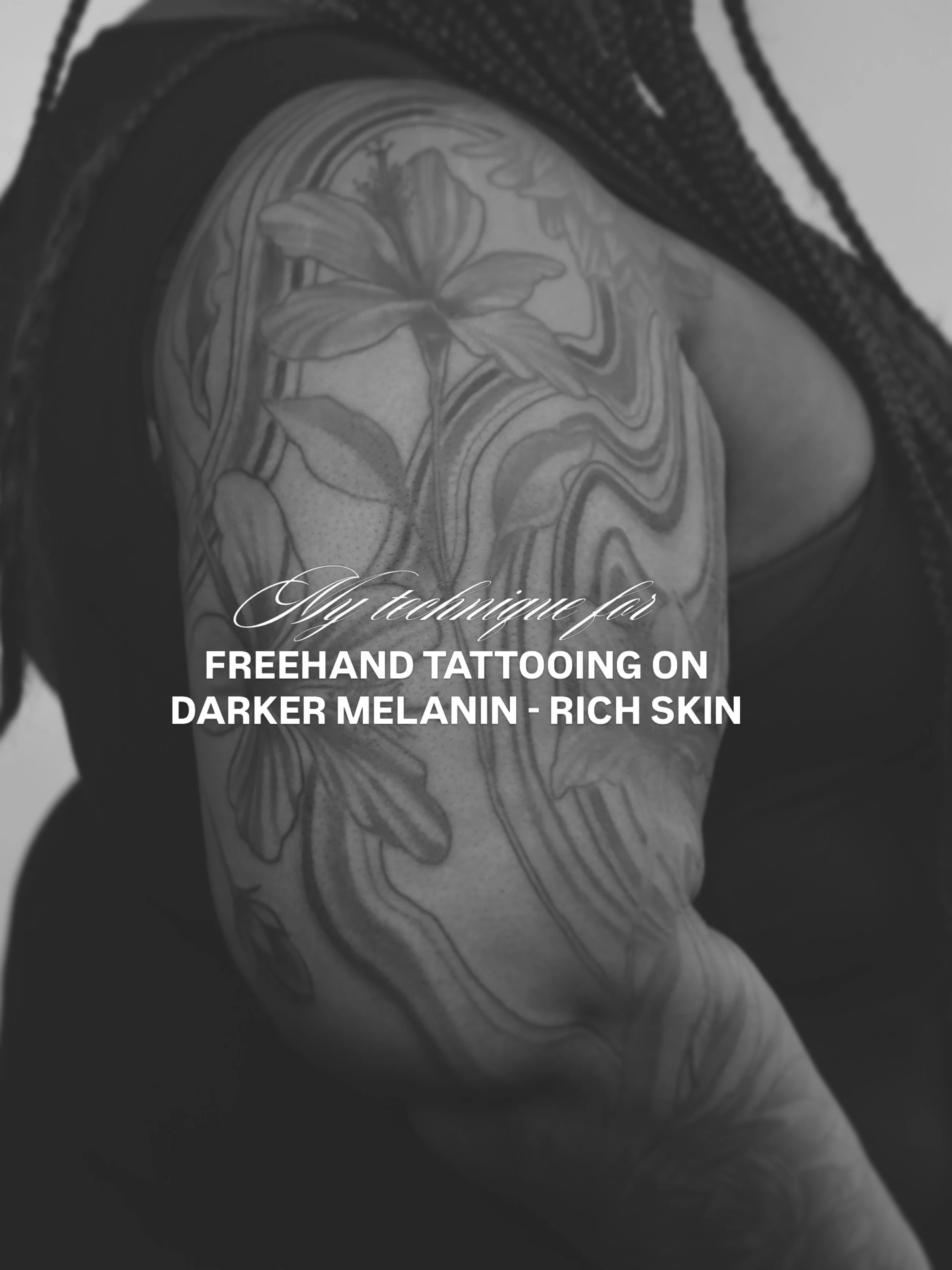 My technique for freehand tattooing on darker melanin rich skin. 
Slowly, intentional with minimal skin trauma. Making sure to not overwork.
Domenica is on her way to a full bodysuit. One of, My most dedicated clients. From her first session to sitti