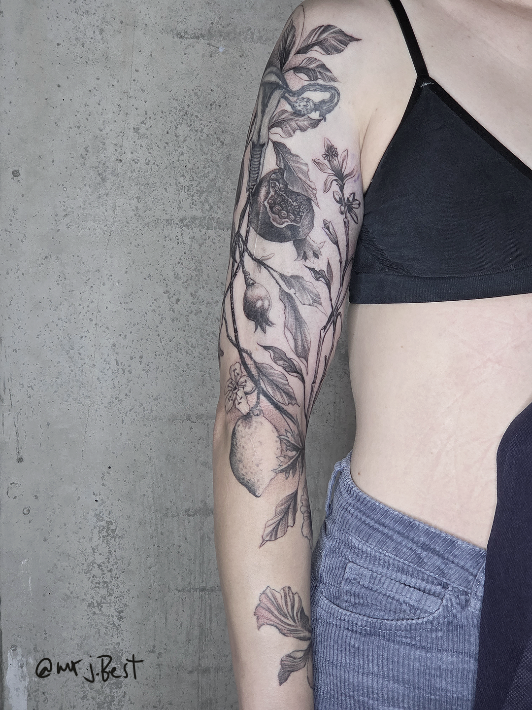 Botanical fineline tattoo by Mr J.Best