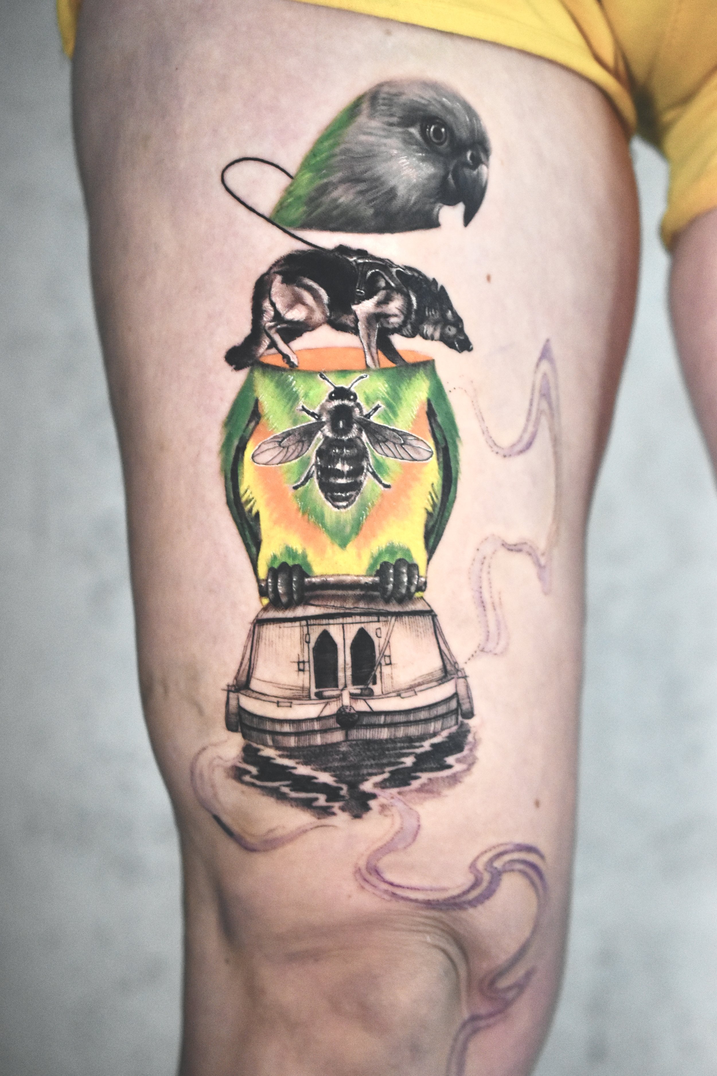 Fineline Abstract Bird tattoo by Mr J.Best