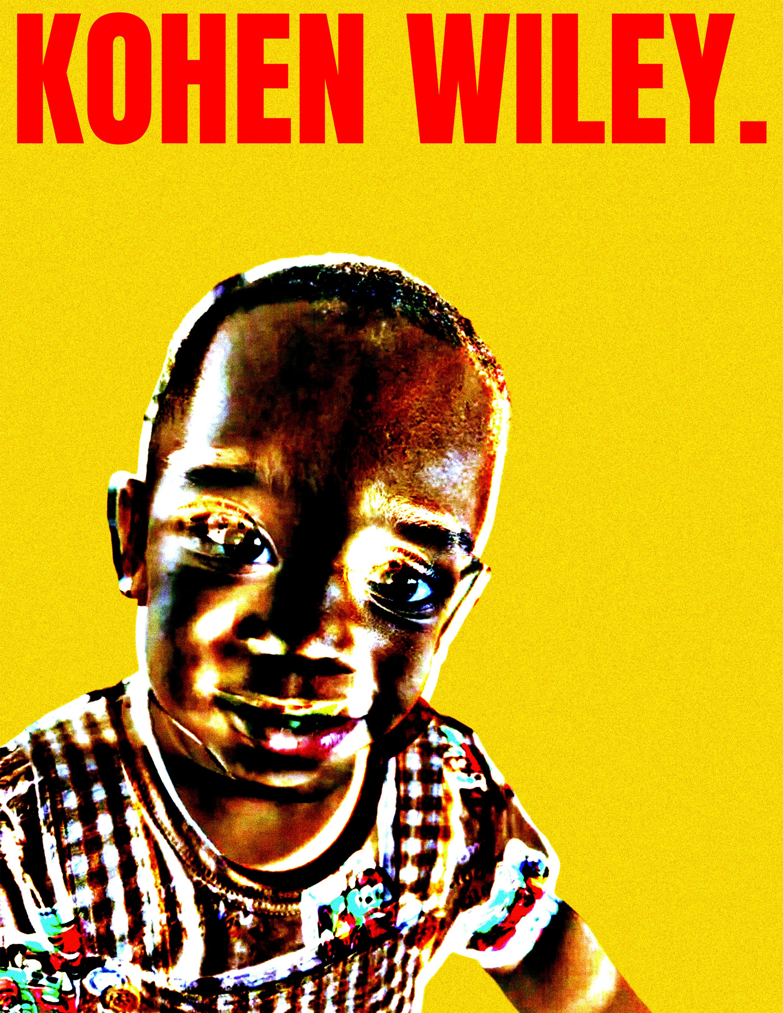 Popular music artist Koffee Wiley displayed on a vibrant yellow background with bright red text
