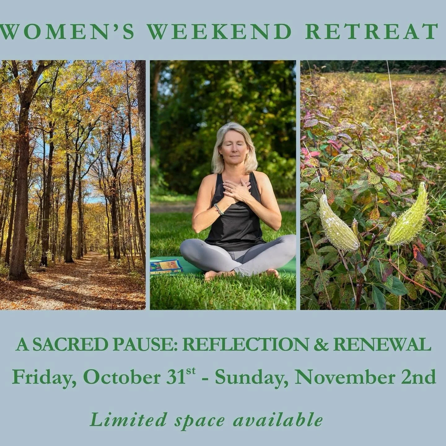 🌿 Is This You? 🌿

If you&rsquo;re someone who&hellip;

&nbsp;&nbsp;🍁Enjoys the outdoors and walking trails
&nbsp;&nbsp; 🍁Craves quiet time to read, wander, and rest
&nbsp;&nbsp;🍁Is open to experiencing silence for part of the retreat
&nbsp; 🍁Em