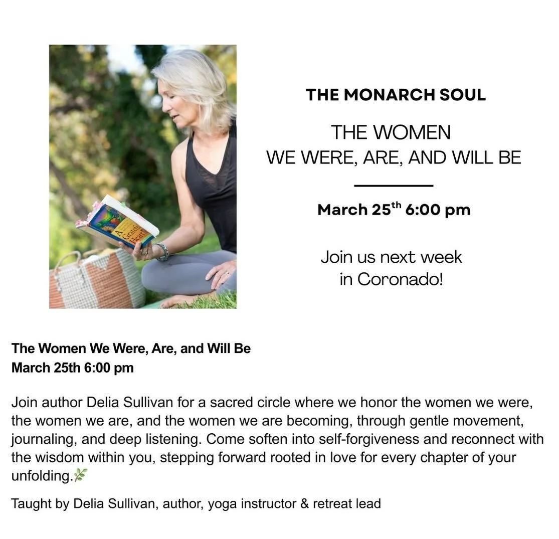 A little reminder to let life surprise you&hellip; ✨
Stephanie, founder of Monarch Soul, turned out to be my neighbor here in Coronado, and one conversation led to a collaboration. She is amazingly creative and follows her dreams!

I&rsquo;m so grate