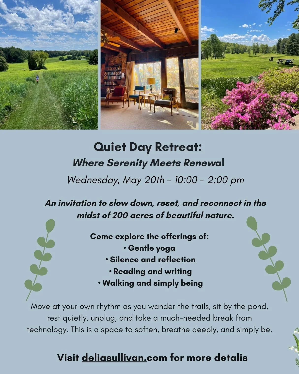 Choosing quiet in a noisy world is a radical act. 🌟

Join us on May 20th for the Spring Day Retreat, a gentle invitation to step away from technology, noise, and urgency, and reconnect with your own rhythm.🌿 

Oh, and tree-hugging is allowed 😂

Li