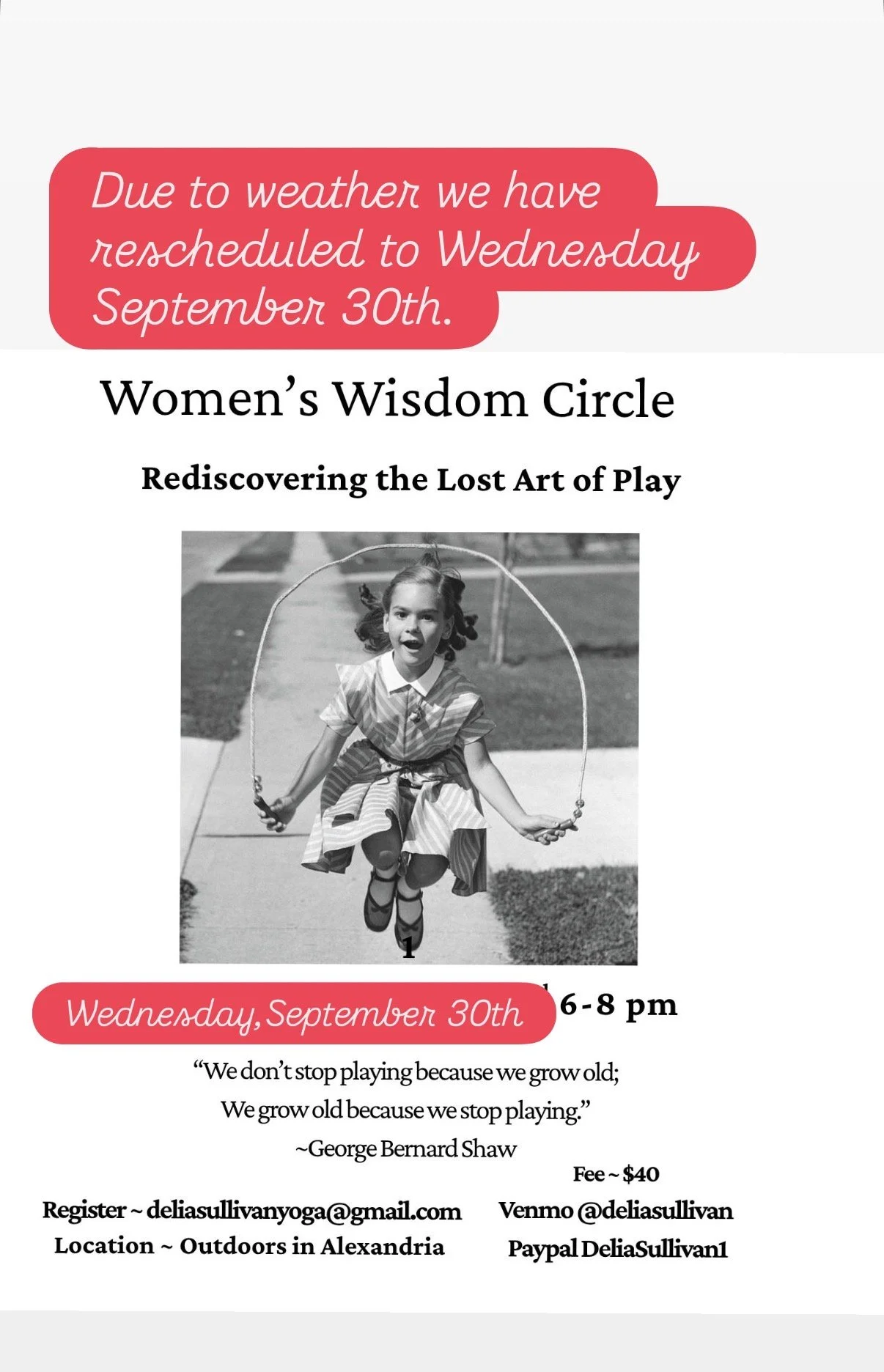 SEE THE NEW DATE BELOW! Women's Wisdom Circle