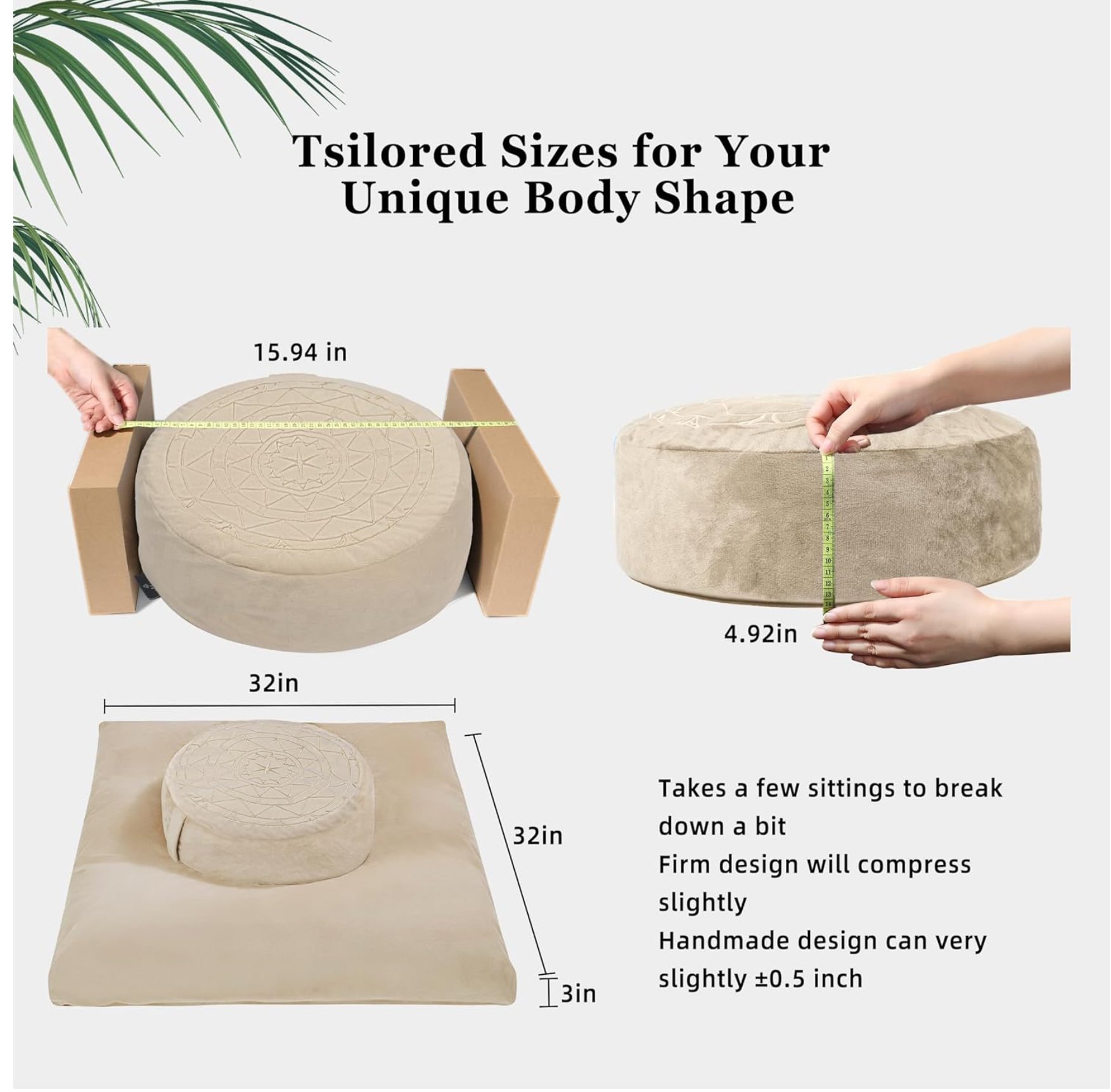 Buckwheat Meditation Cushion and Mat